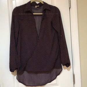 Navy cross body shirt